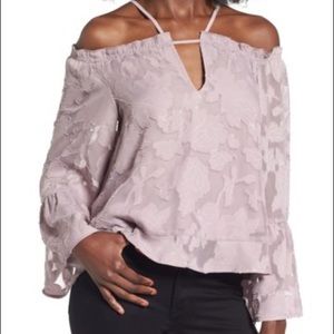 Leith Off-the-Shoulder Applique Blouse - Purple